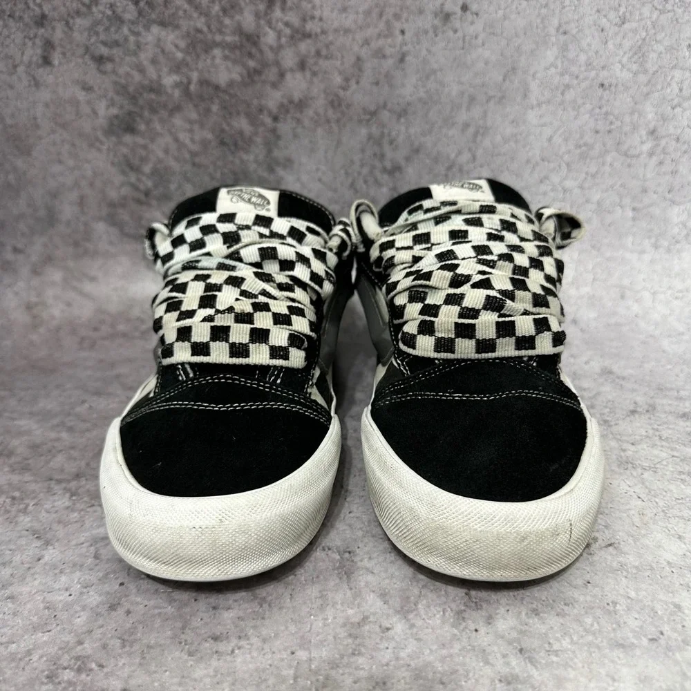 Vans Knu Skool Mens 11.5 Black Mega Check Checkerboard Skate Shoes